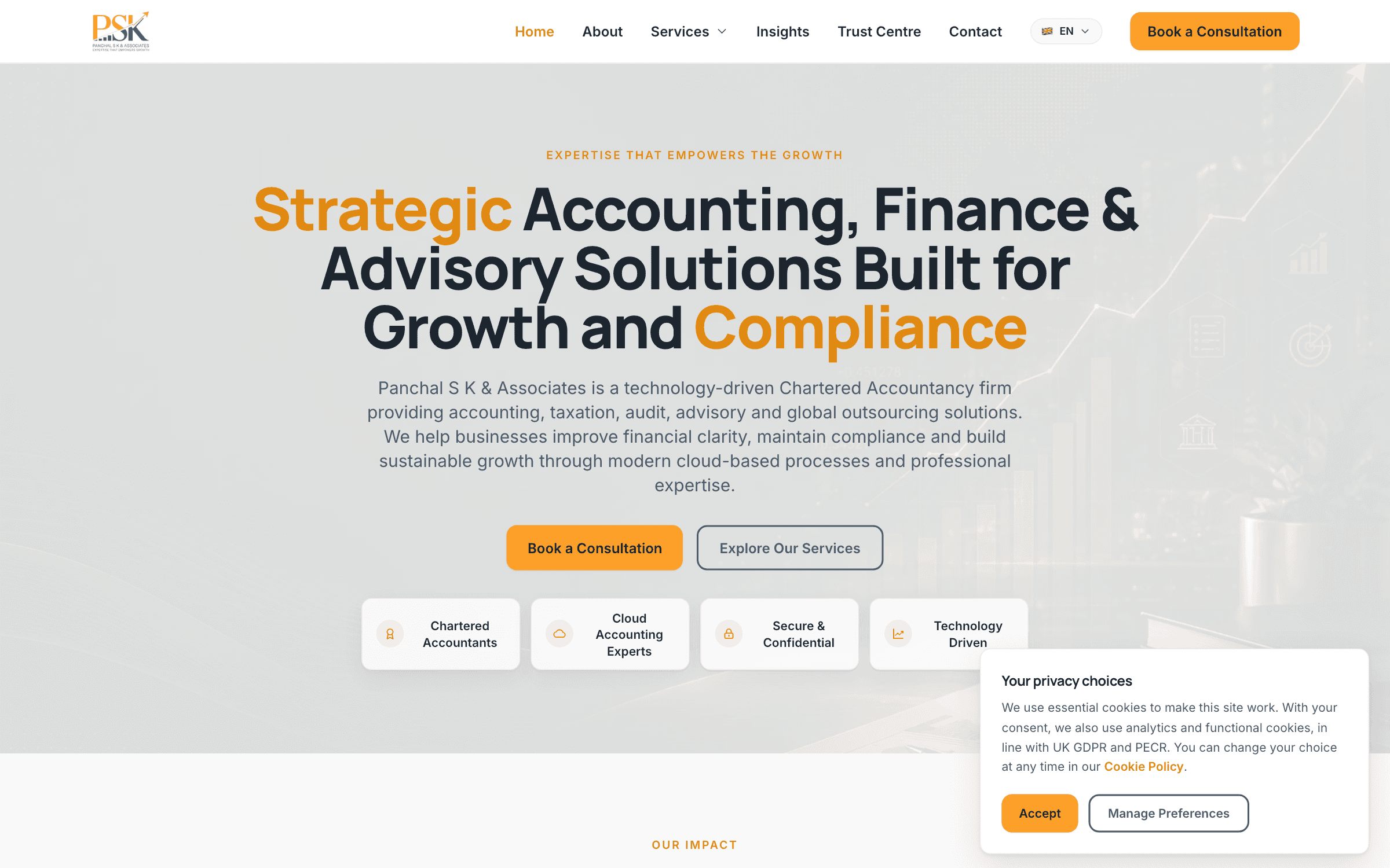 Live screenshot of Panchal S K & Associates
